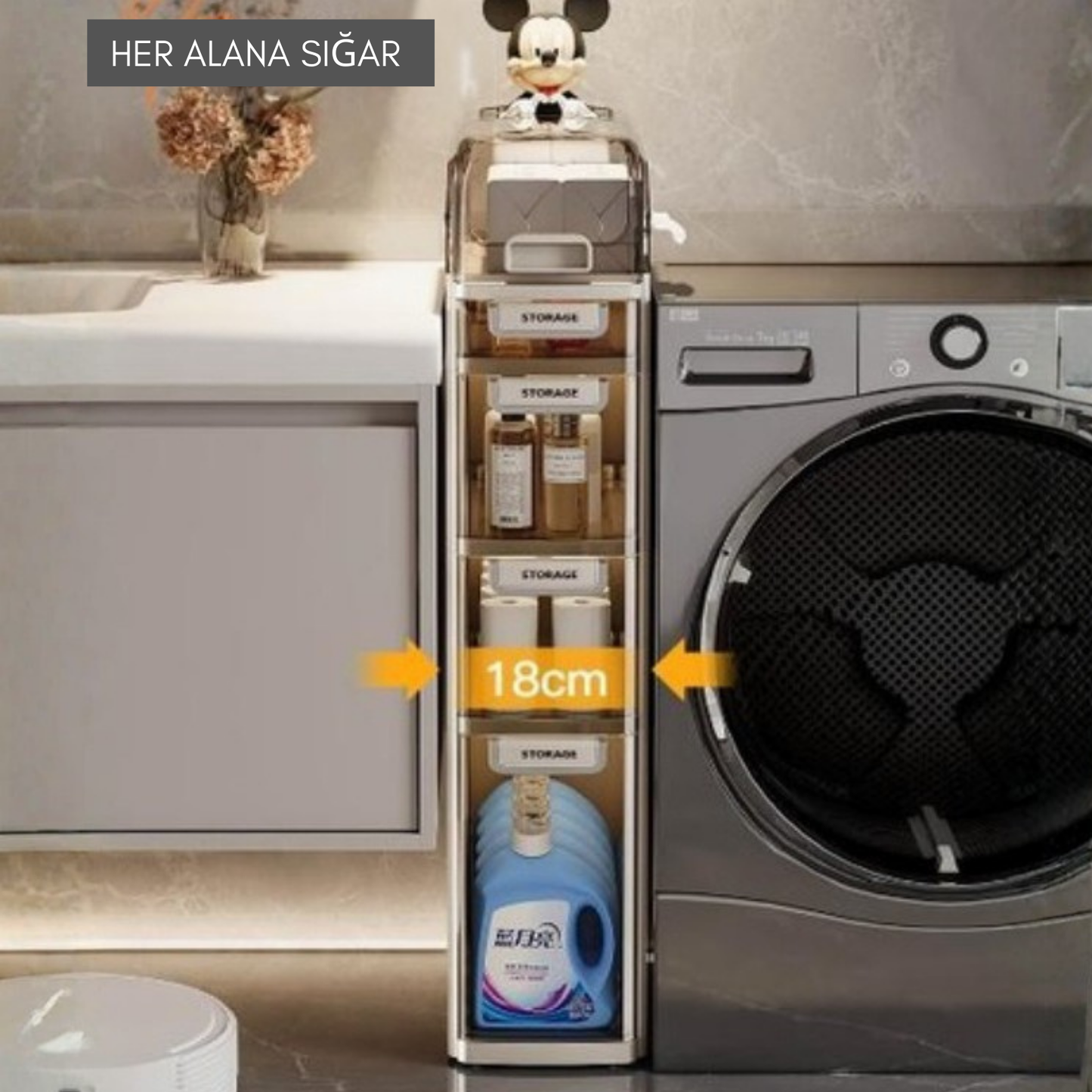 ÇOK AMAÇLI İNCE,ÇEKMECELİ,BANYO,MUTFAK DOLABI