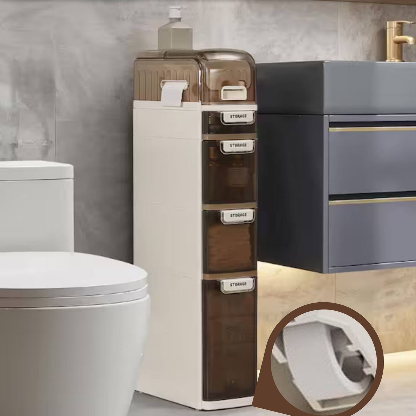 ÇOK AMAÇLI İNCE,ÇEKMECELİ,BANYO,MUTFAK DOLABI