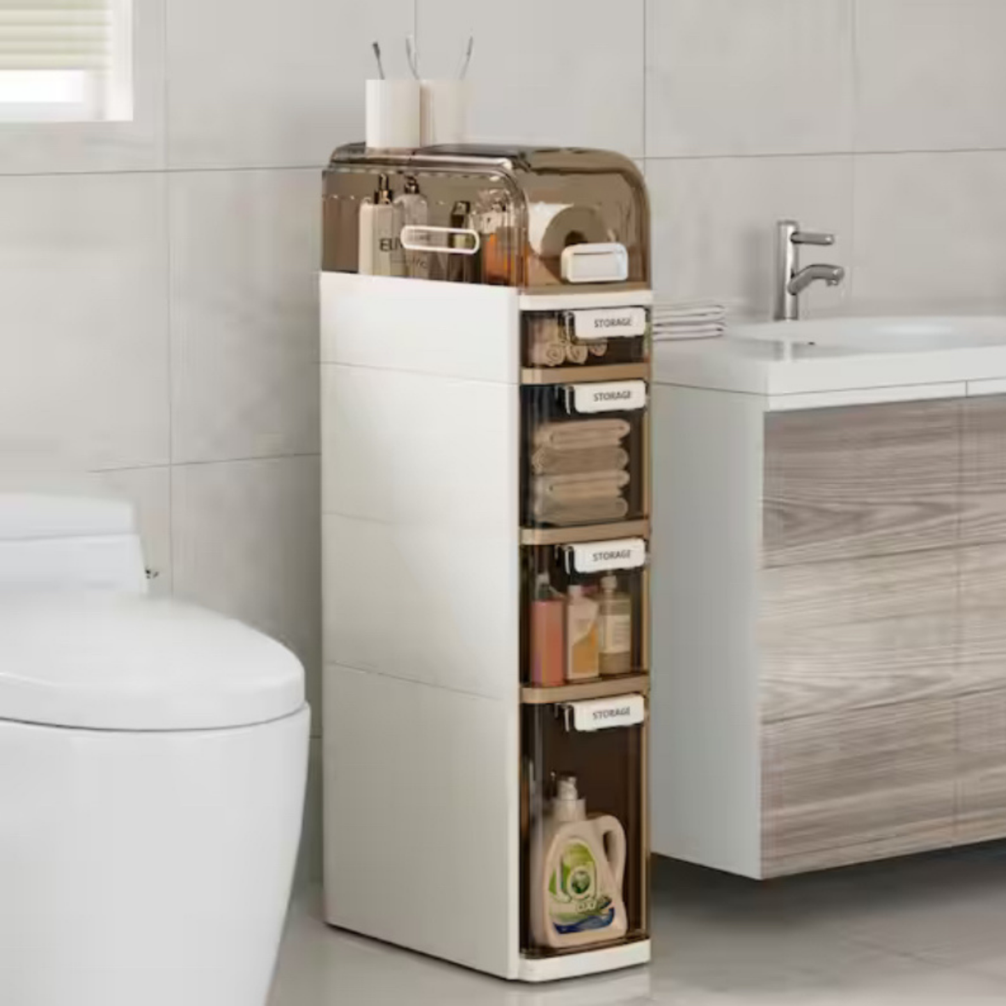 ÇOK AMAÇLI İNCE,ÇEKMECELİ,BANYO,MUTFAK DOLABI