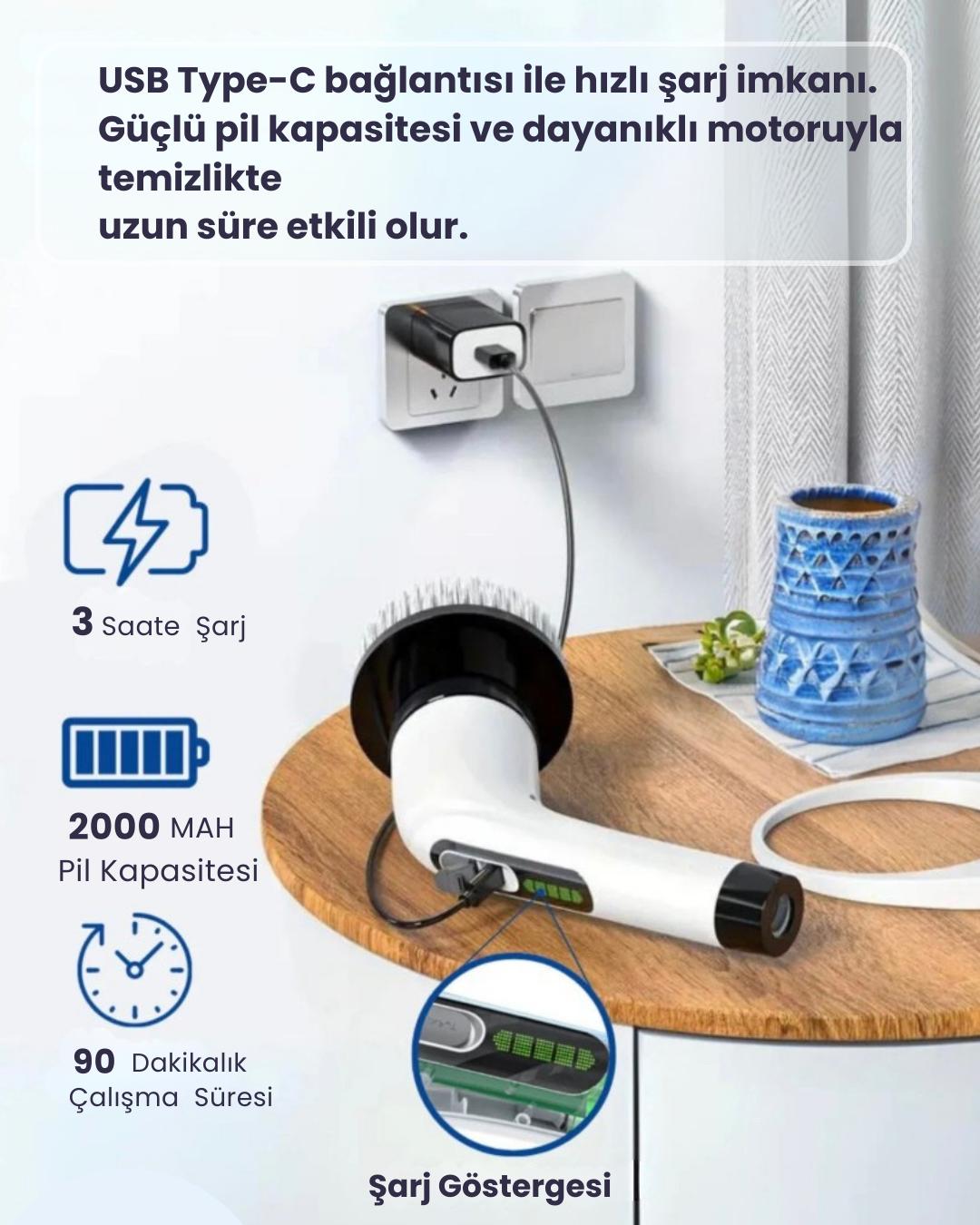 ŞARJLI OTOMAİK TEMİZLİK FIRÇASI